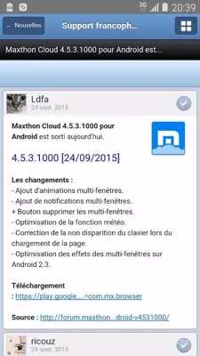 Maxthon Support Francophone android App screenshot 0